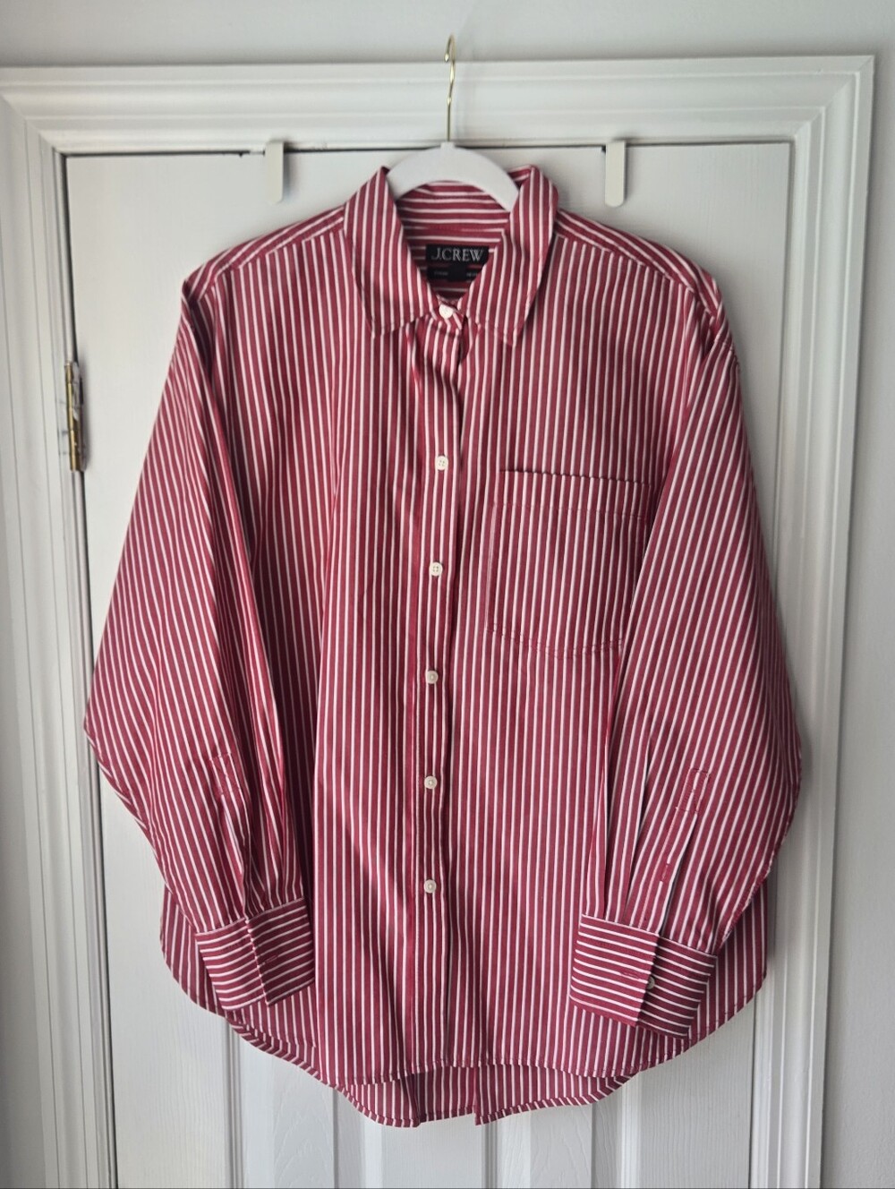 J. Crew Red Stripe Men's Button-Down Shirt
